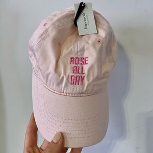 NWT Francesca’s ‘Rosé All Day’ baseball cap - in pink